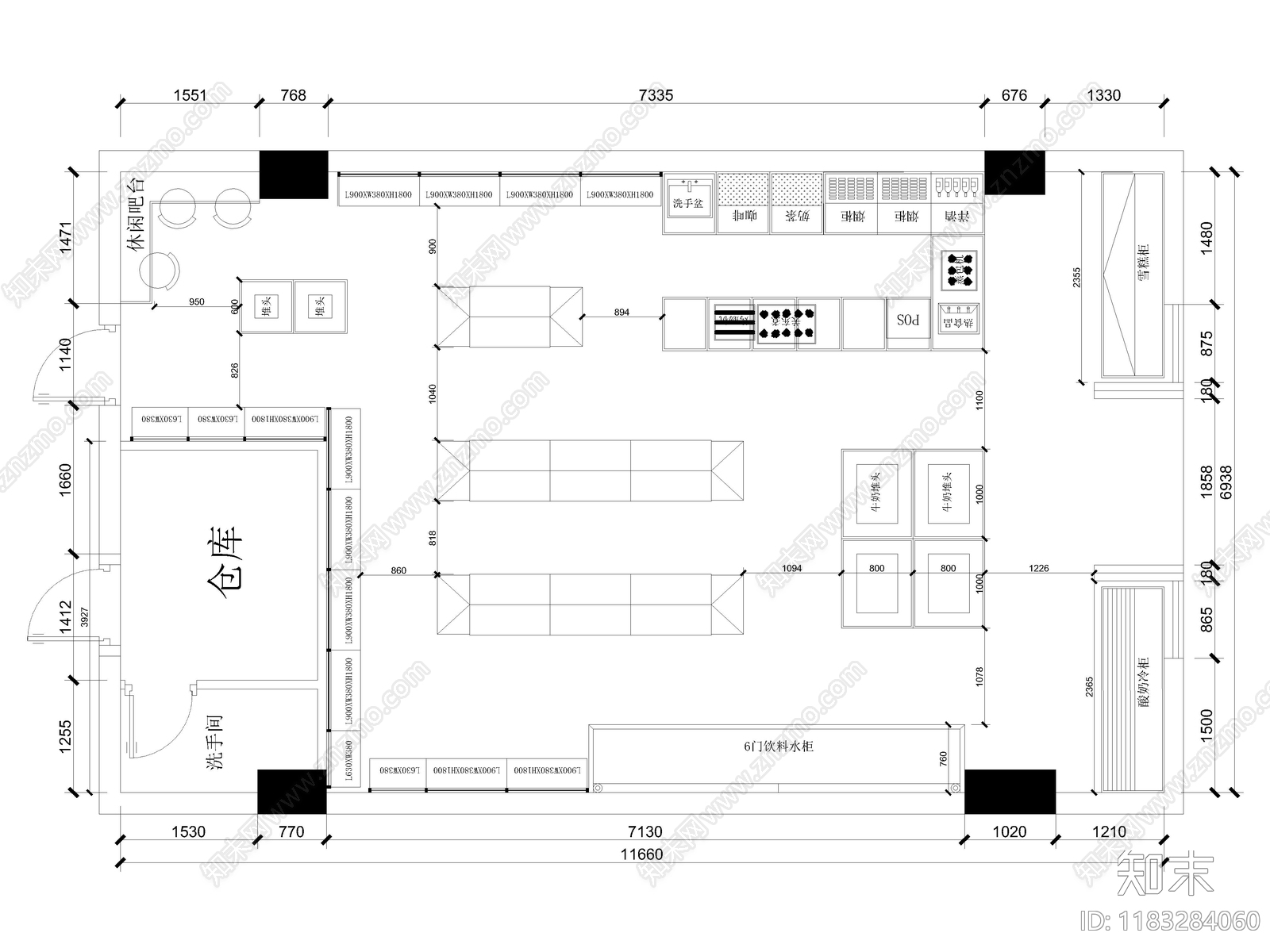 34套超市便利店零食店CAD平面布置图施工图cad施工图下载【ID:1183284060】