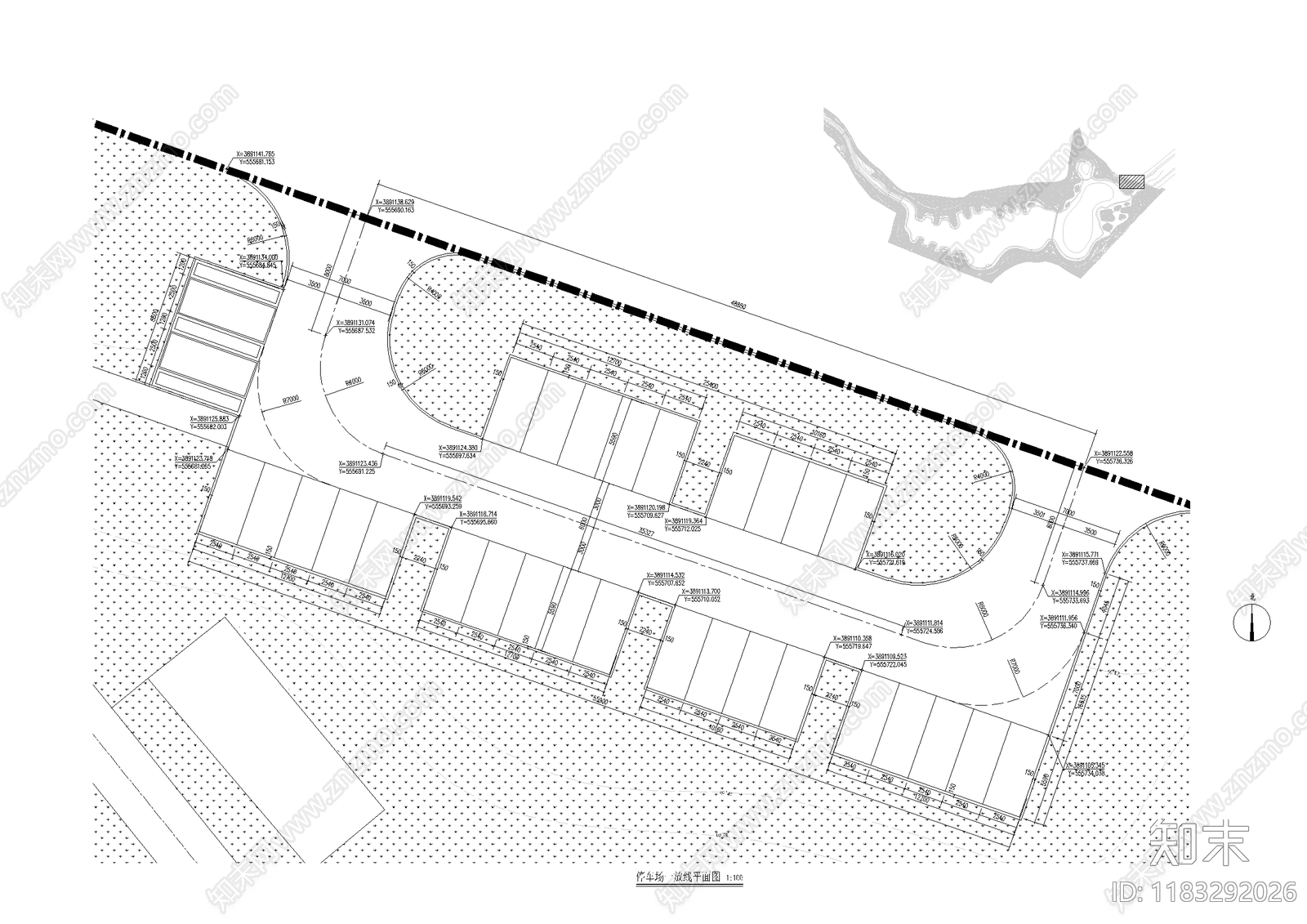 现代停车位cad施工图下载【ID:1183292026】