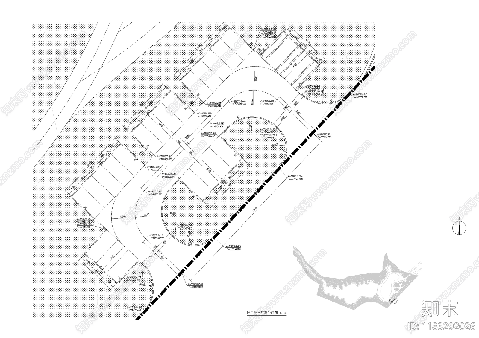 现代停车位cad施工图下载【ID:1183292026】