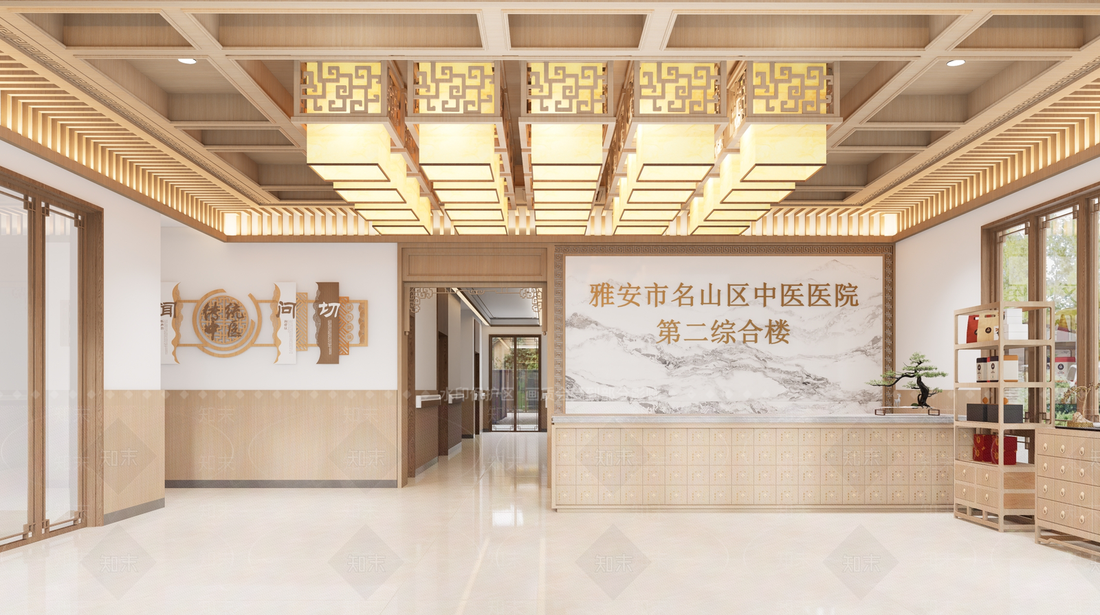 新中式医院SU模型下载【ID:1183292279】