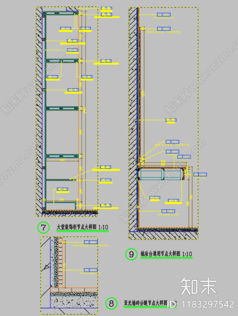 新中式中式家具节点详图cad施工图下载【ID:1183297542】