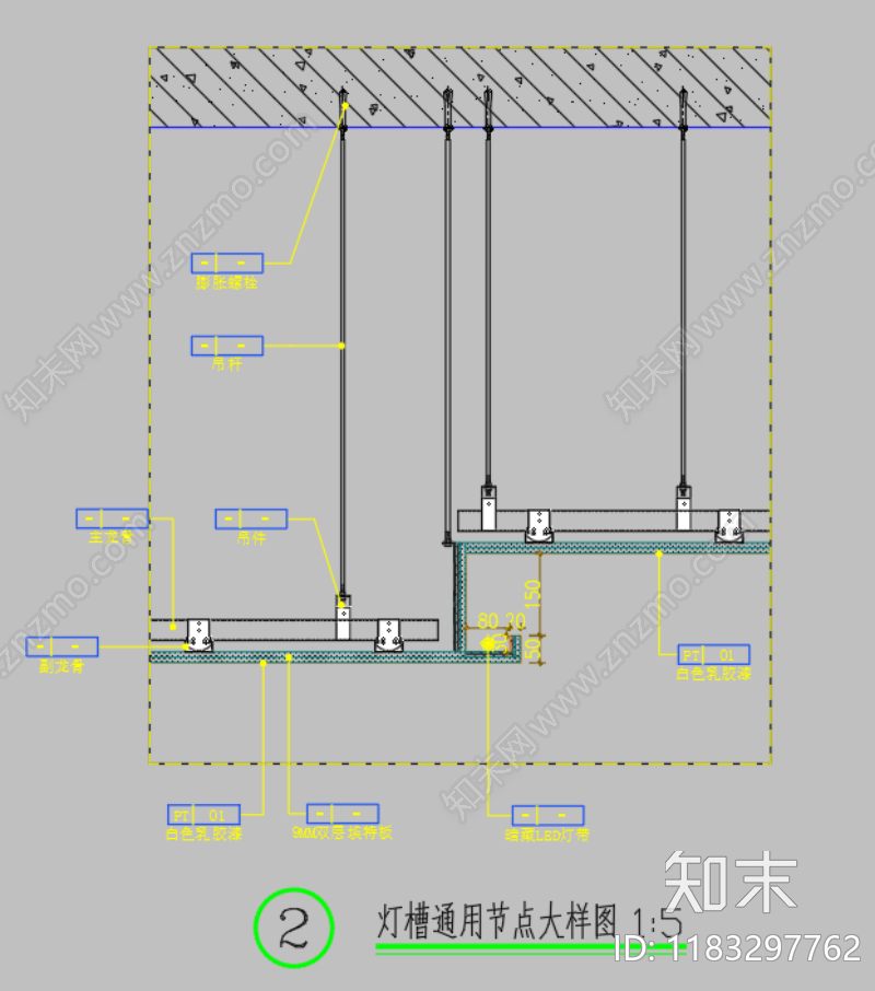 新中式中式吊顶节点cad施工图下载【ID:1183297762】