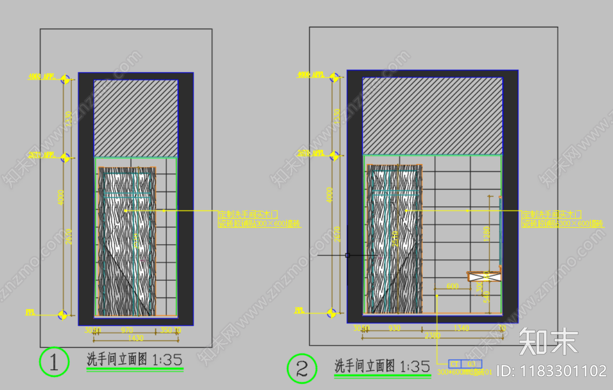 新中式中式酒店建筑cad施工图下载【ID:1183301102】