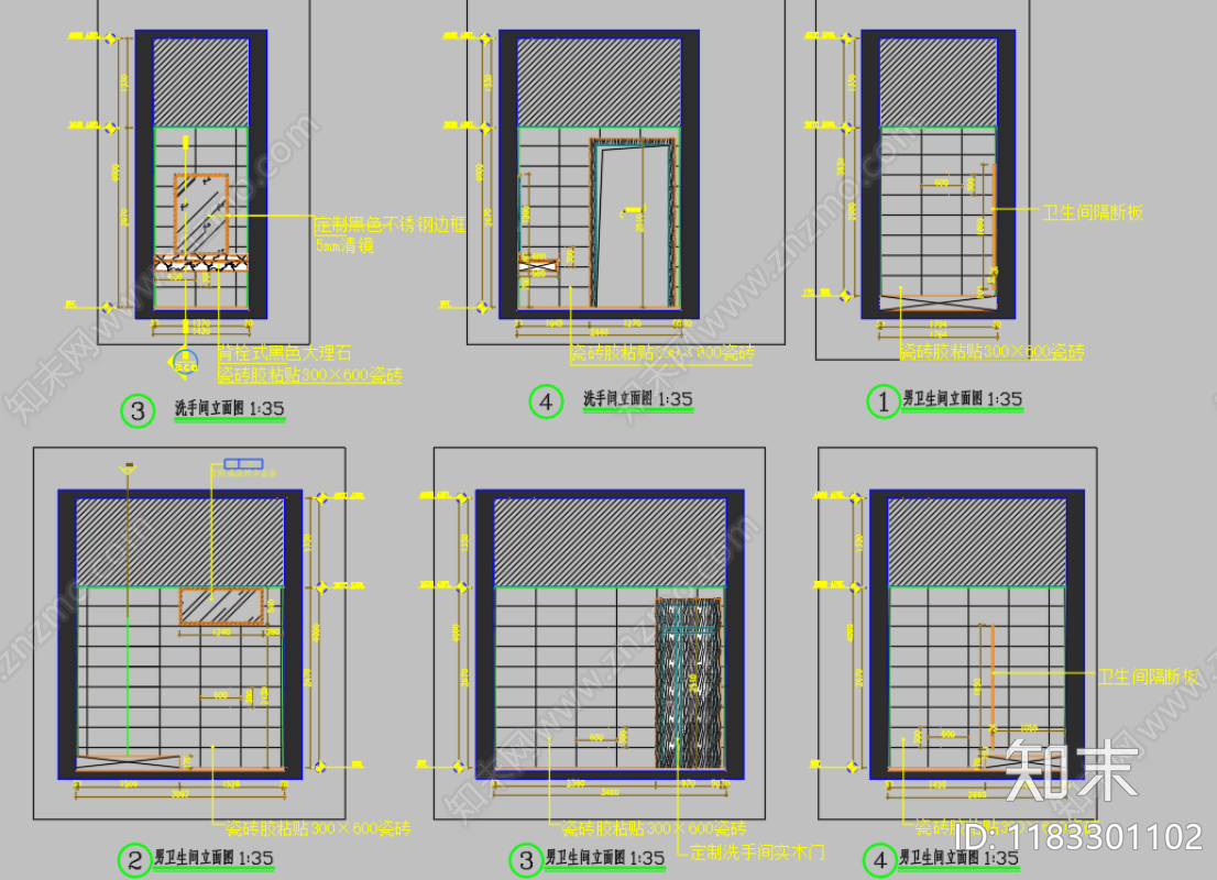 新中式中式酒店建筑cad施工图下载【ID:1183301102】