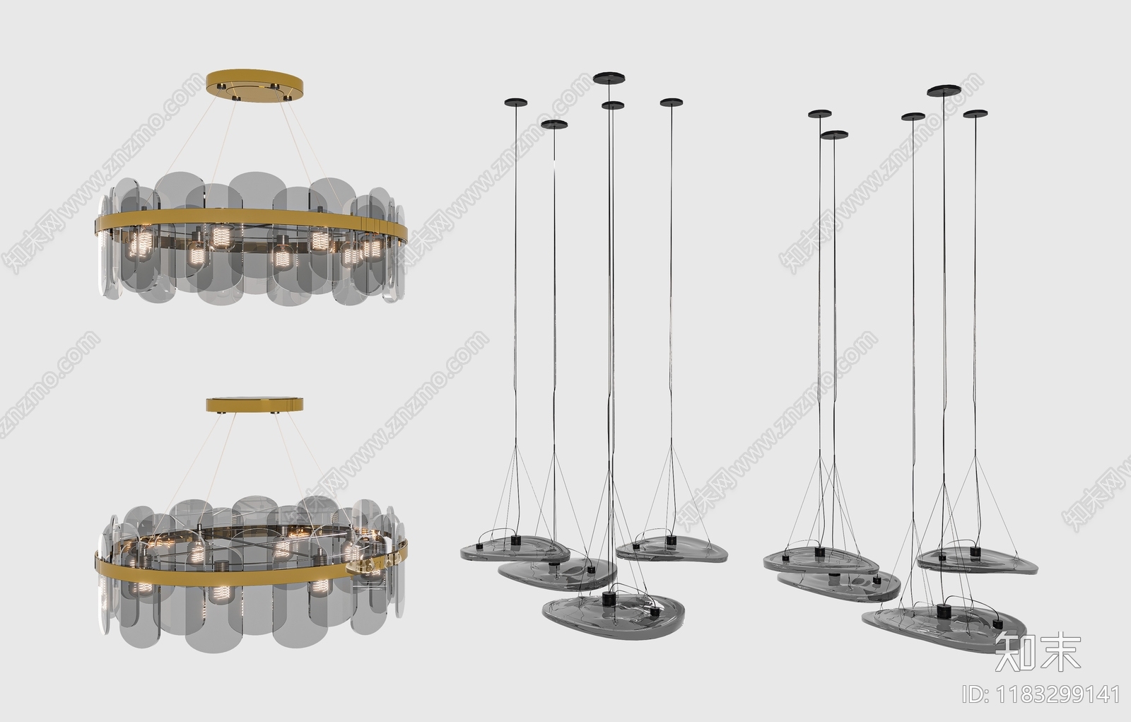 现代吊灯3D模型下载【ID:1183299141】