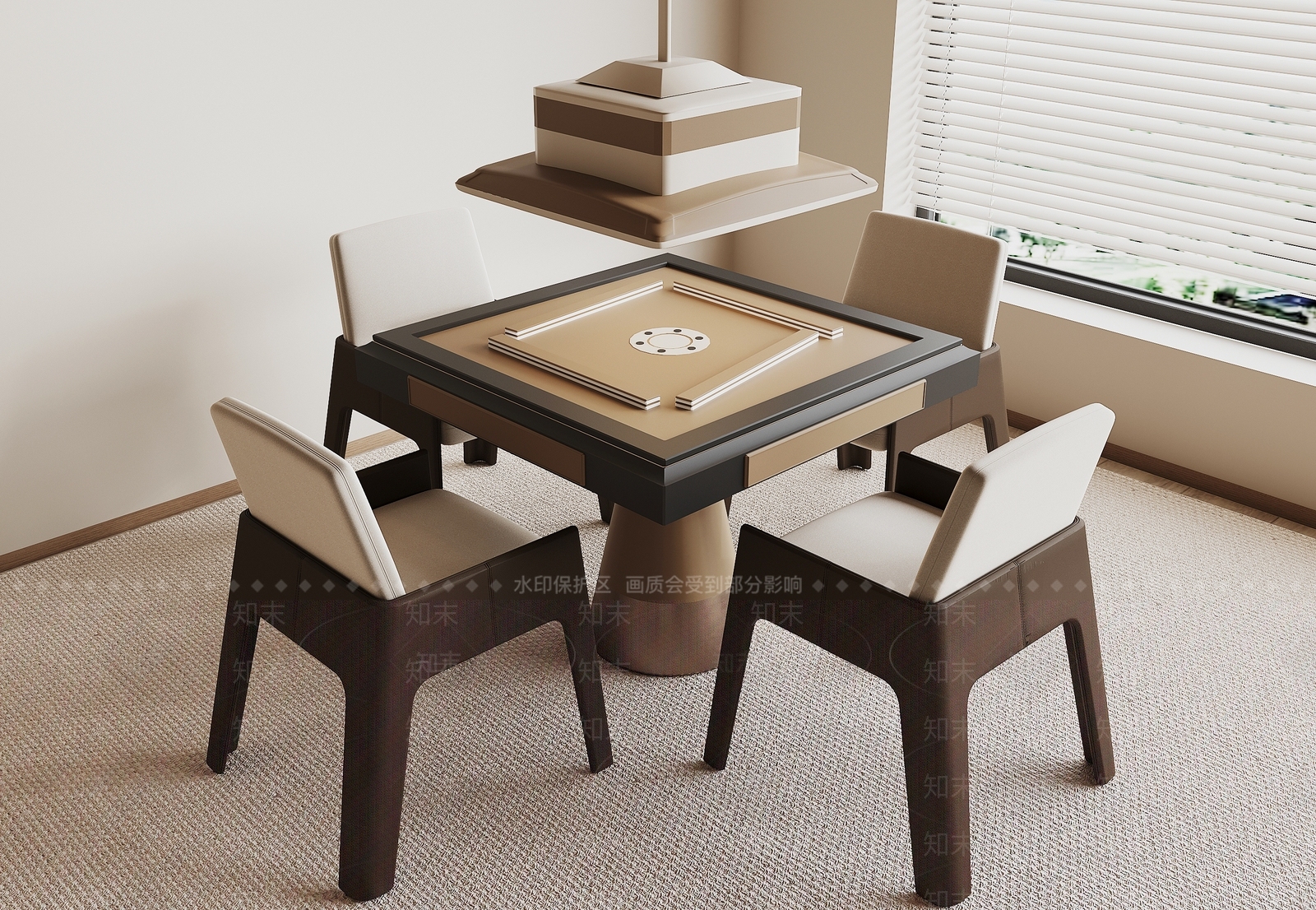 麻将桌3D模型下载【ID:1183302602】