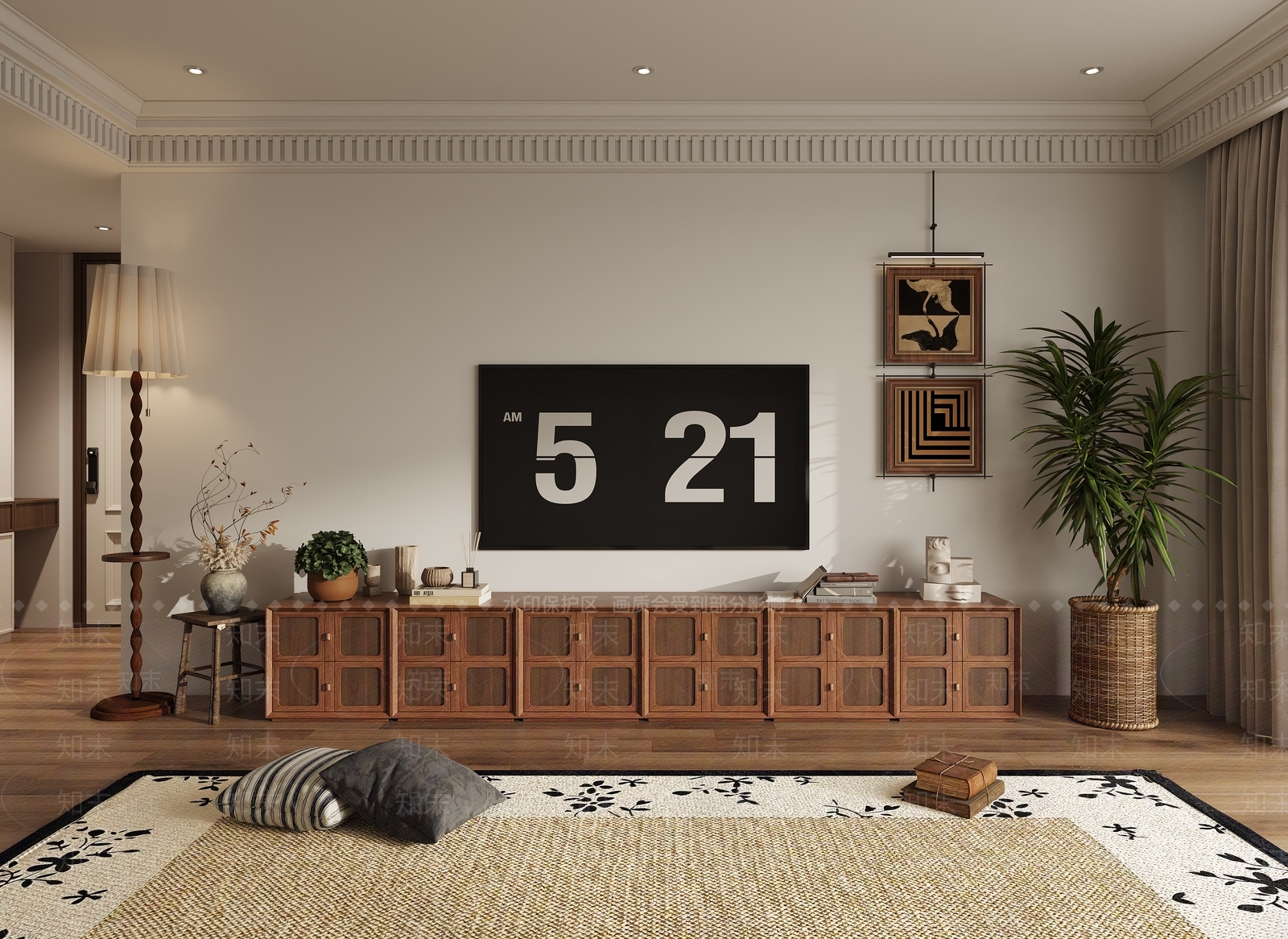 法式复古家居客厅3D模型下载【ID:1183302388】