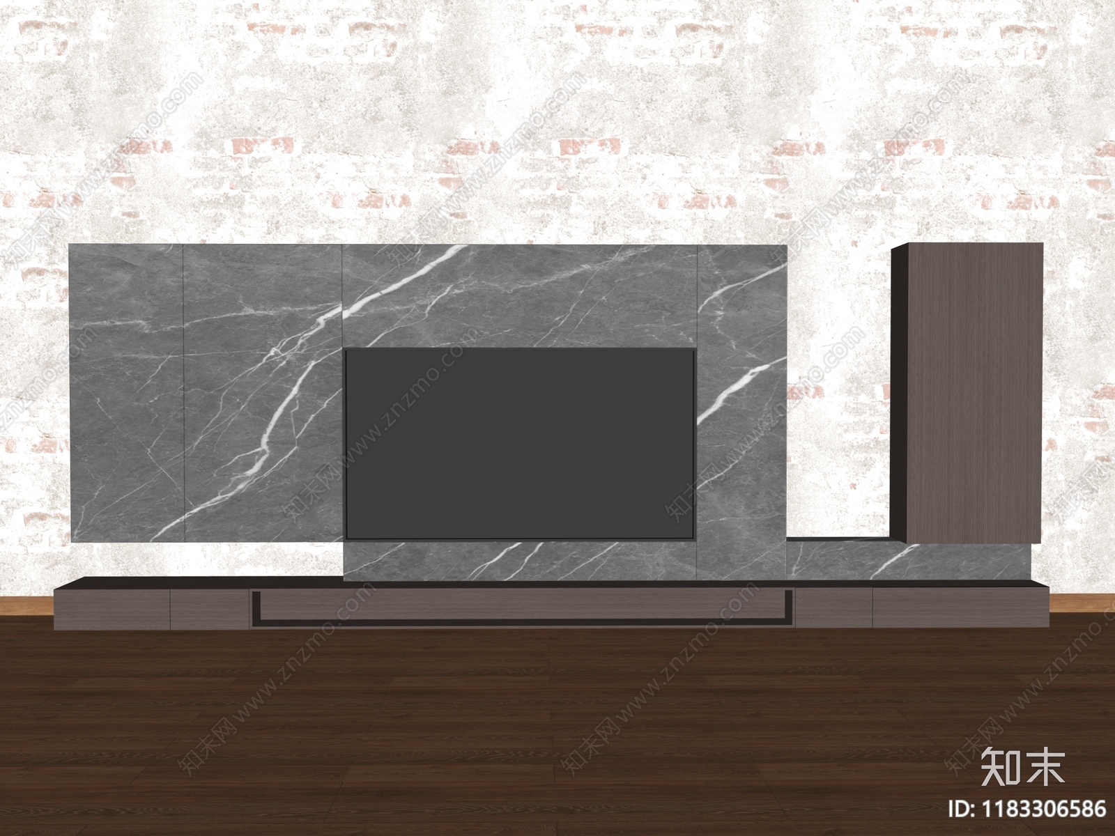 现代电视柜SU模型下载【ID:1183306586】