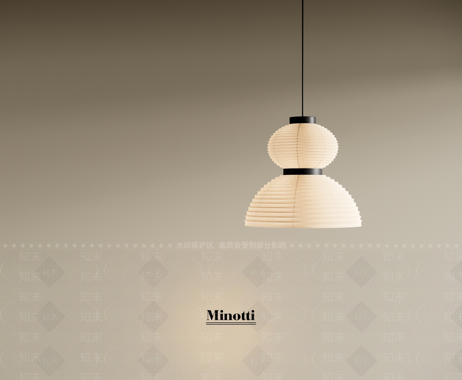 日式侘寂吊灯3D模型下载【ID:1183317200】