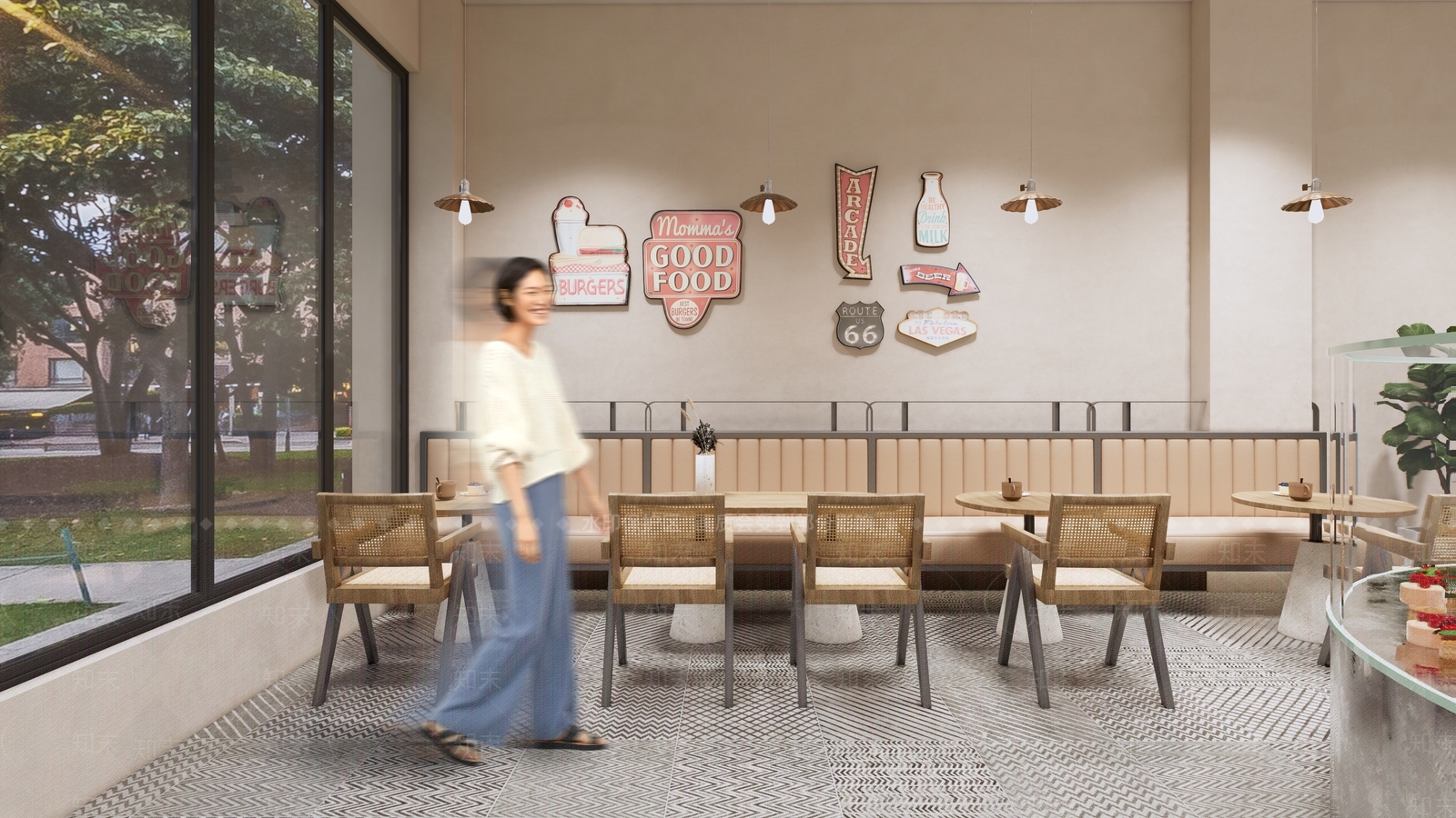 现代奶油甜品面包店SU模型下载【ID:1183317495】
