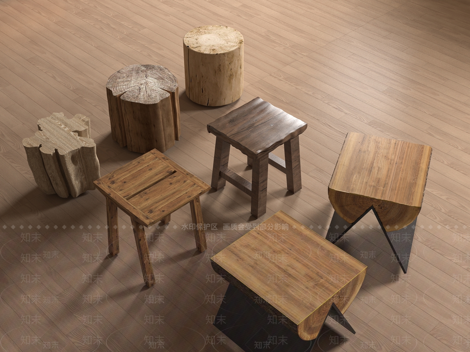 其他凳子3D模型下载【ID:1183335546】