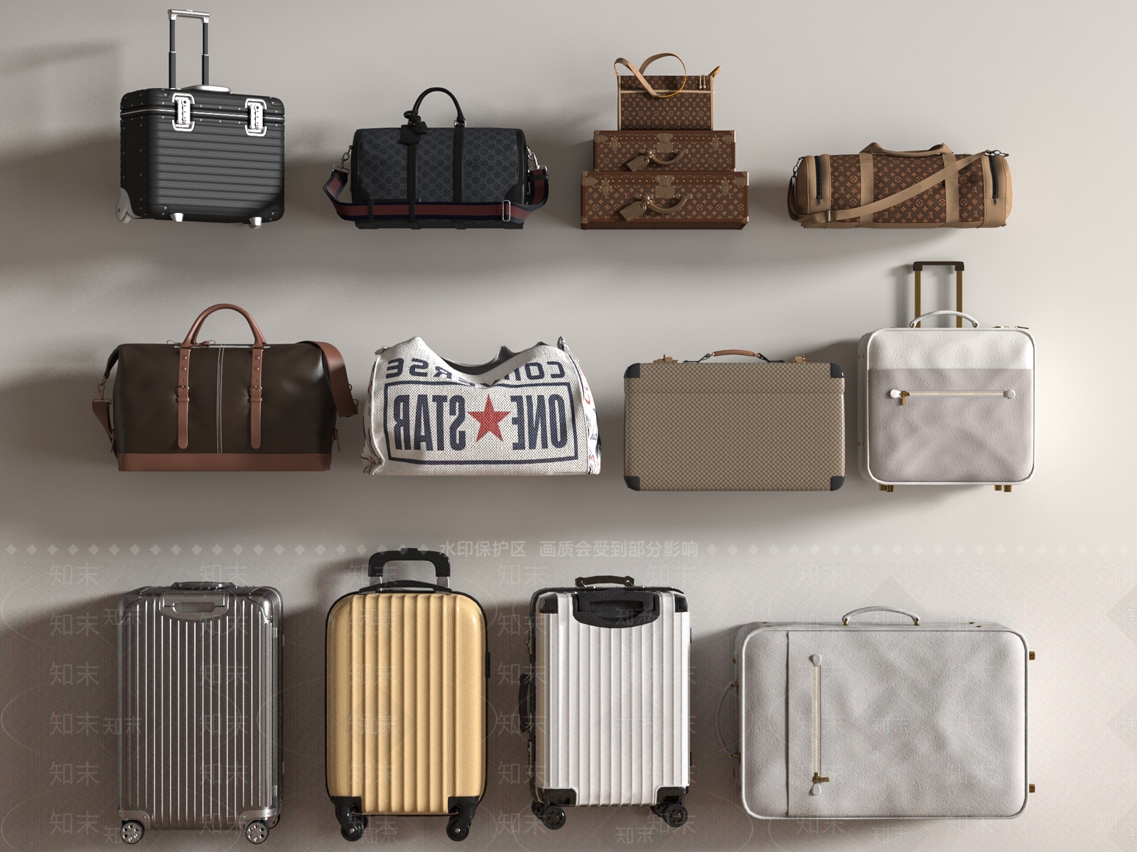 行李箱3D模型下载【ID:1183337603】