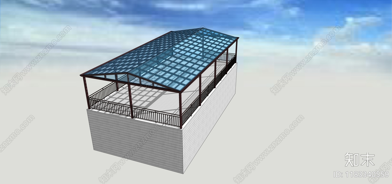 现代雨棚SU模型下载【ID:1183340559】