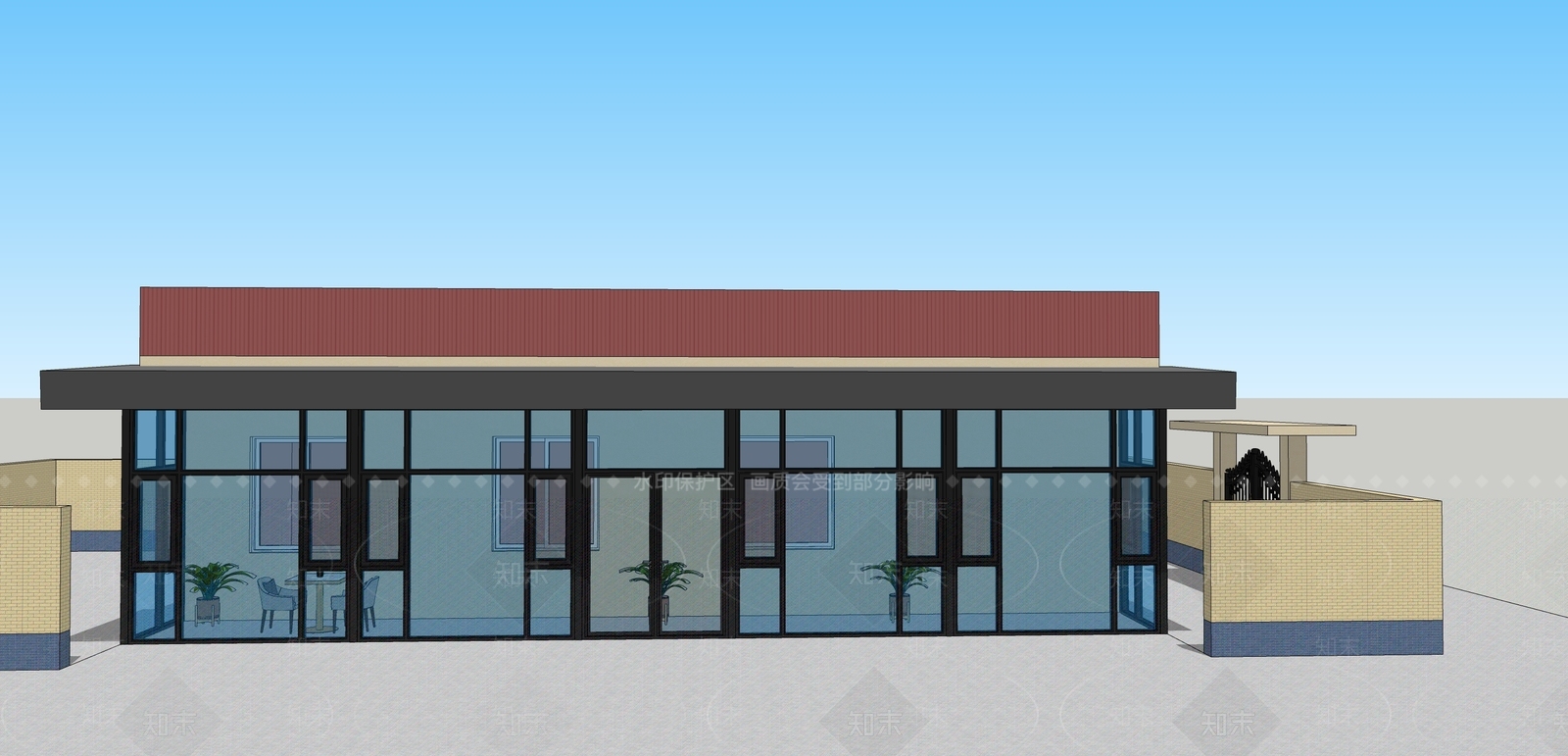现代其他办公区域SU模型下载【ID:1183341403】
