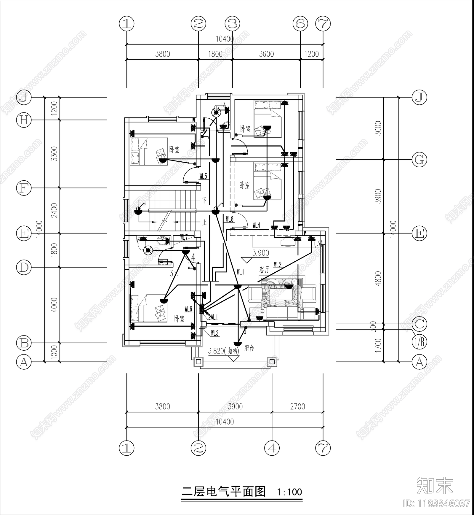 电气图cad施工图下载【ID:1183346037】