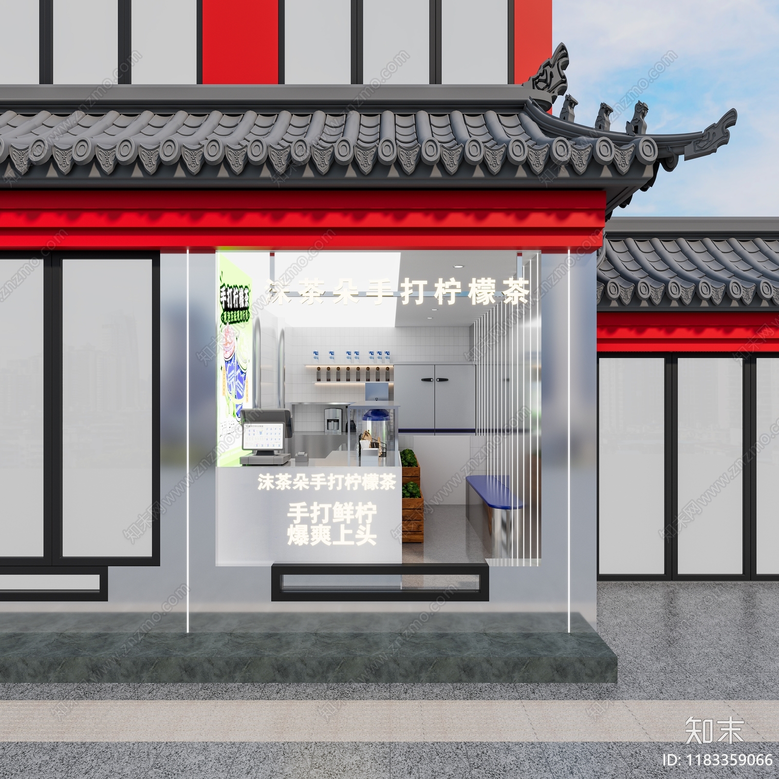 奶茶店3D模型下载【ID:1183359066】