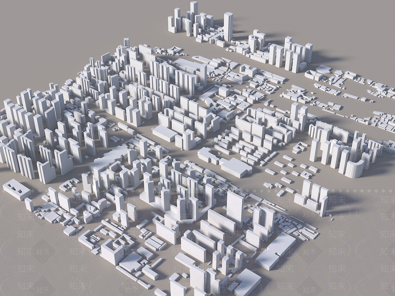 现代鸟瞰规划3D模型下载【ID:1183371252】