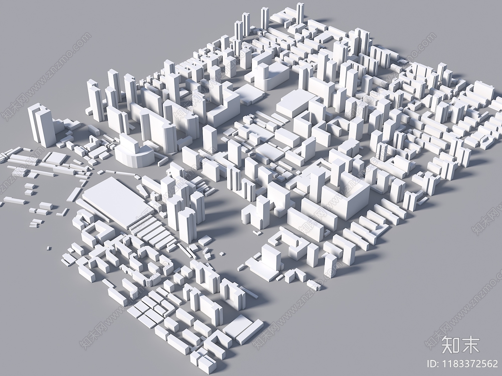 现代鸟瞰规划3D模型下载【ID:1183372562】