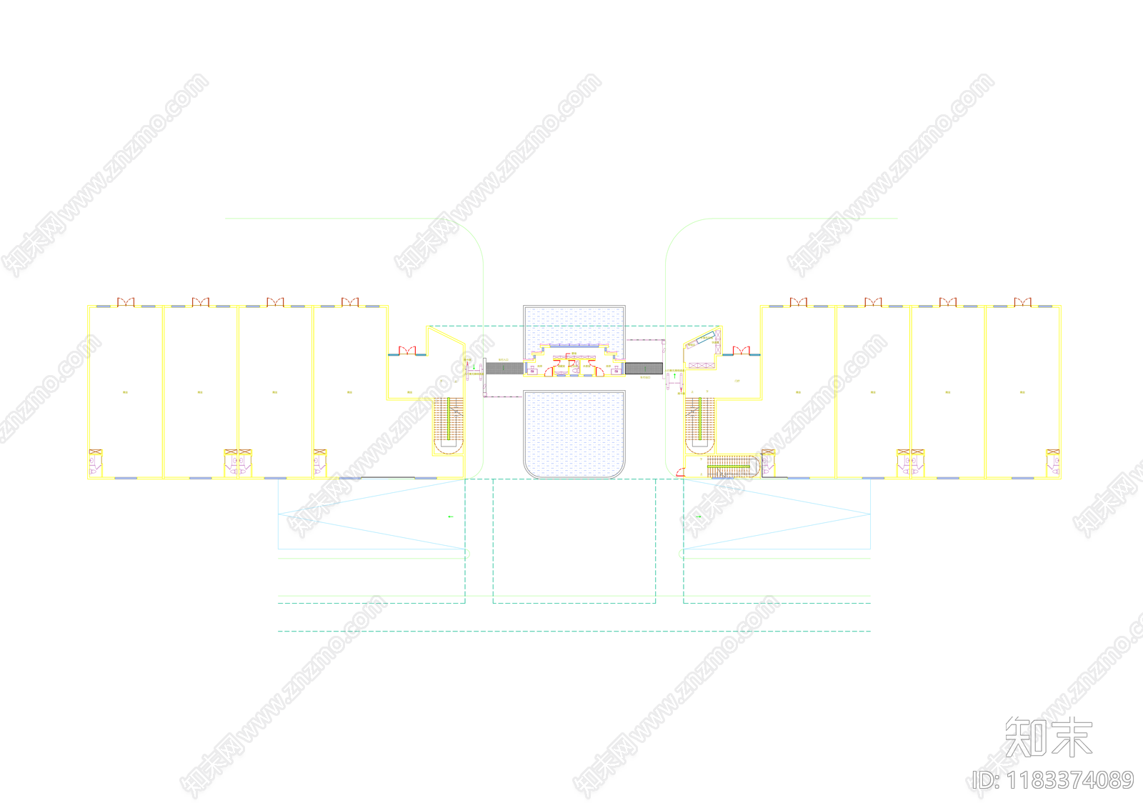 现代住宅楼建筑cad施工图下载【ID:1183374089】