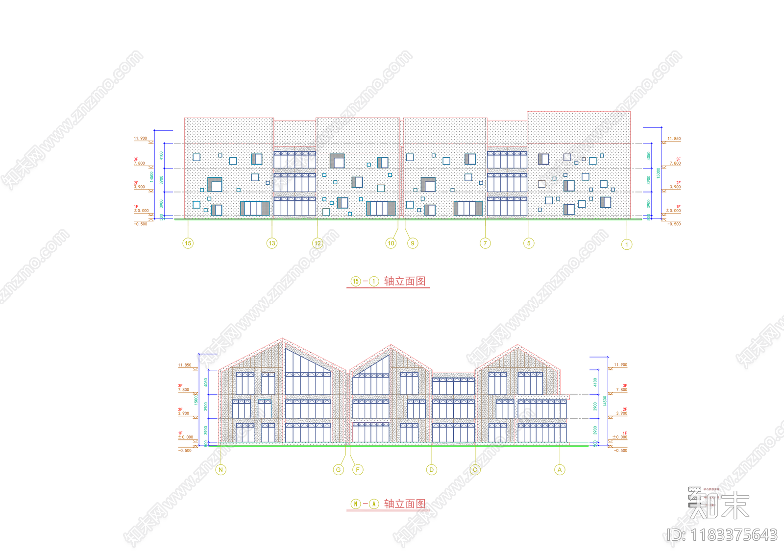 现代幼儿园建筑cad施工图下载【ID:1183375643】