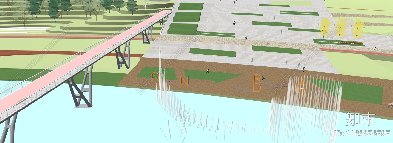 现代轻奢滨水景观SU模型下载【ID:1183376787】