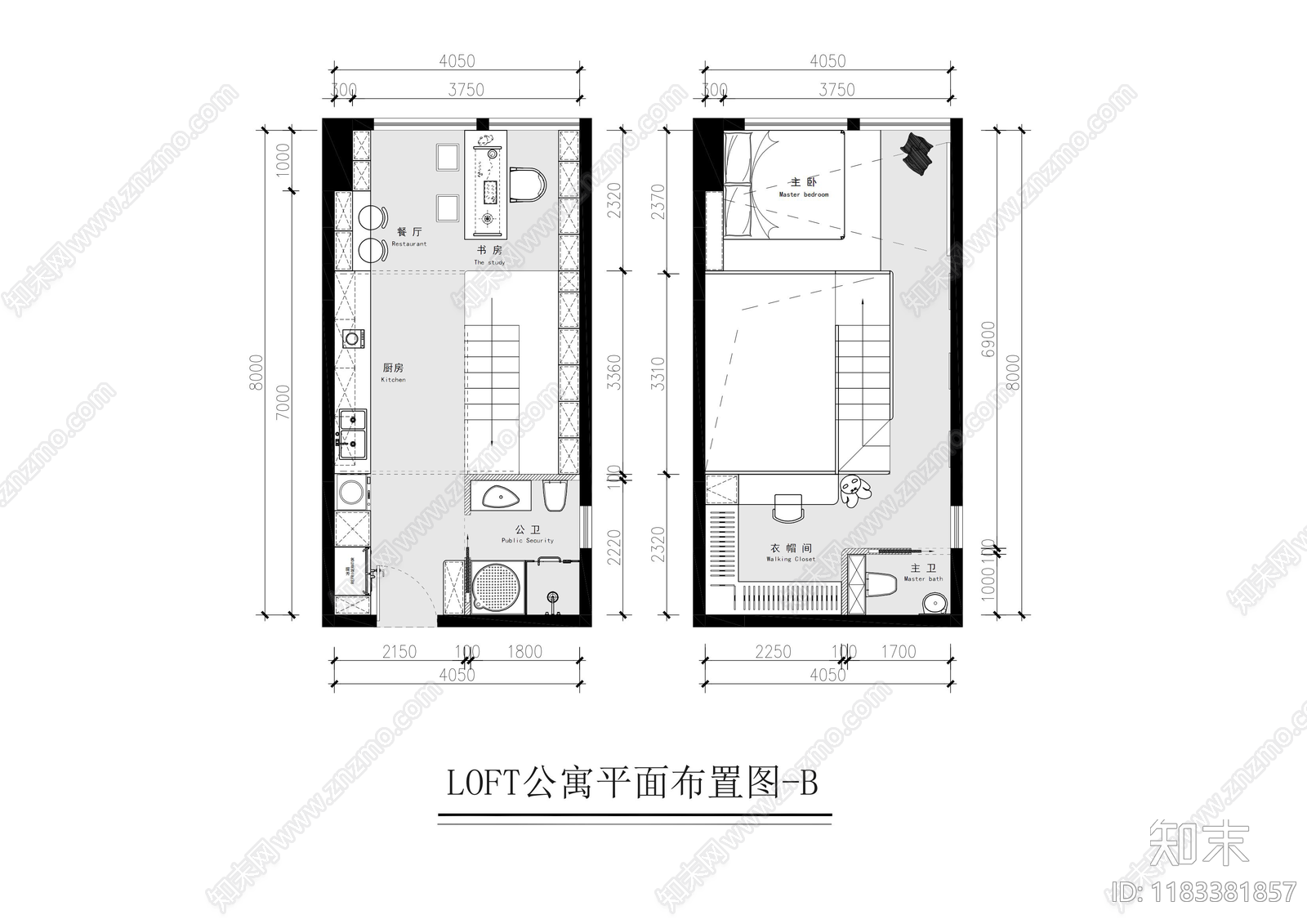 现代公寓cad施工图下载【ID:1183381857】