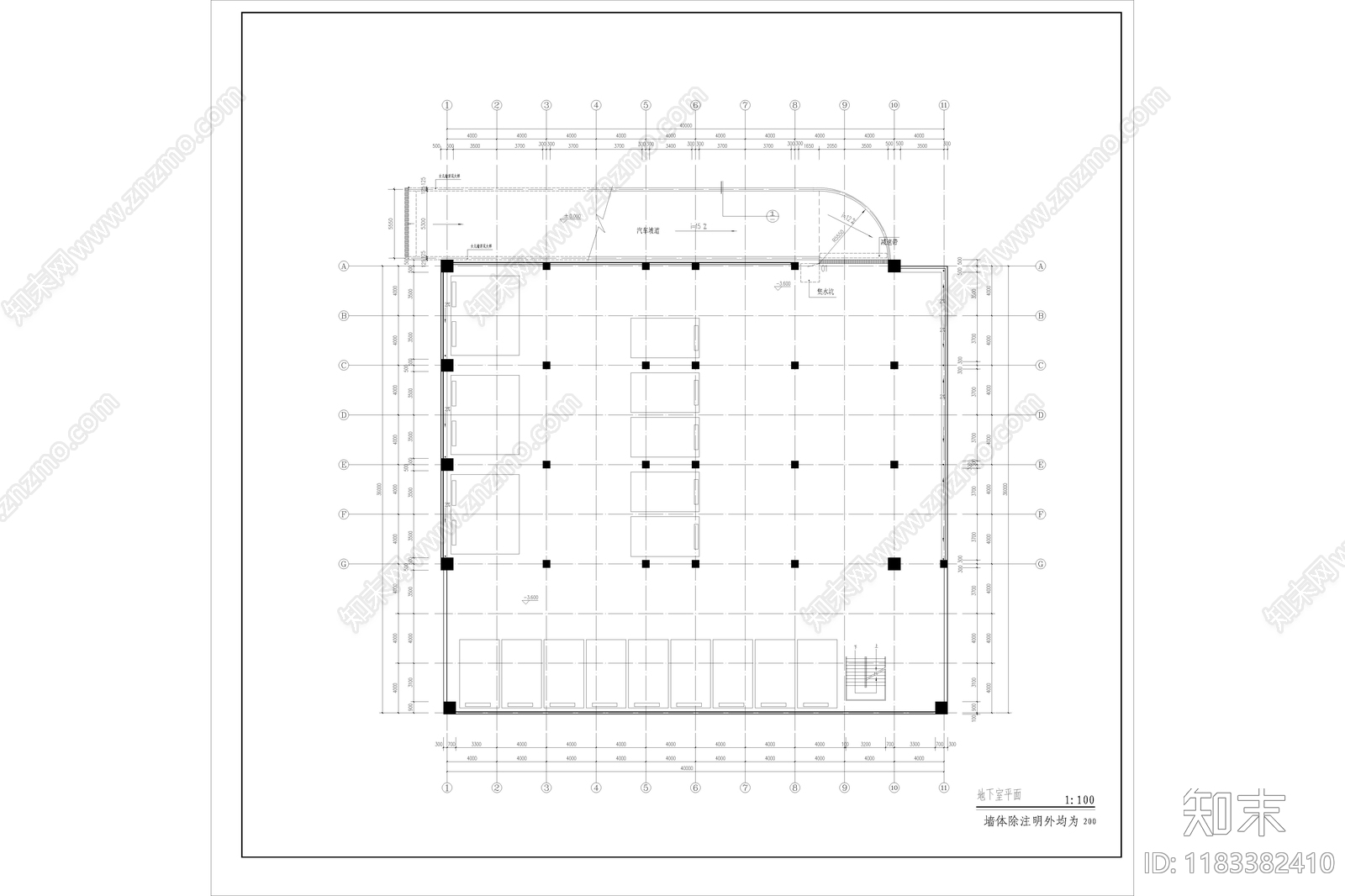 现代极简学校建筑cad施工图下载【ID:1183382410】