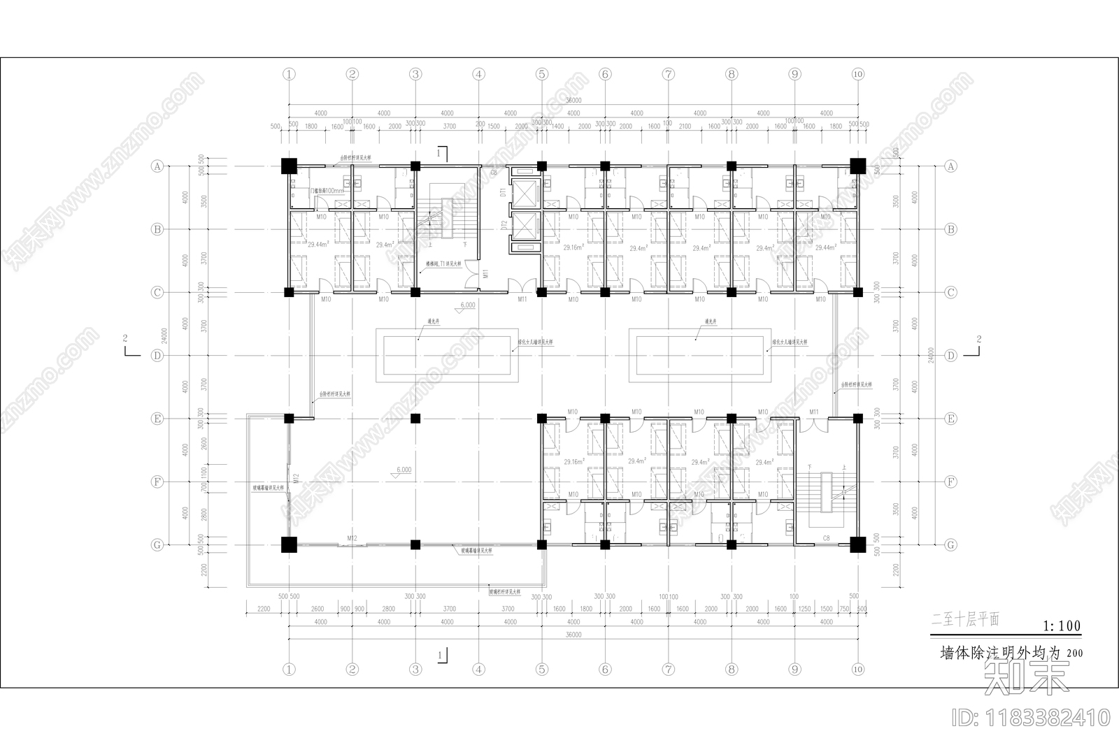 现代极简学校建筑cad施工图下载【ID:1183382410】