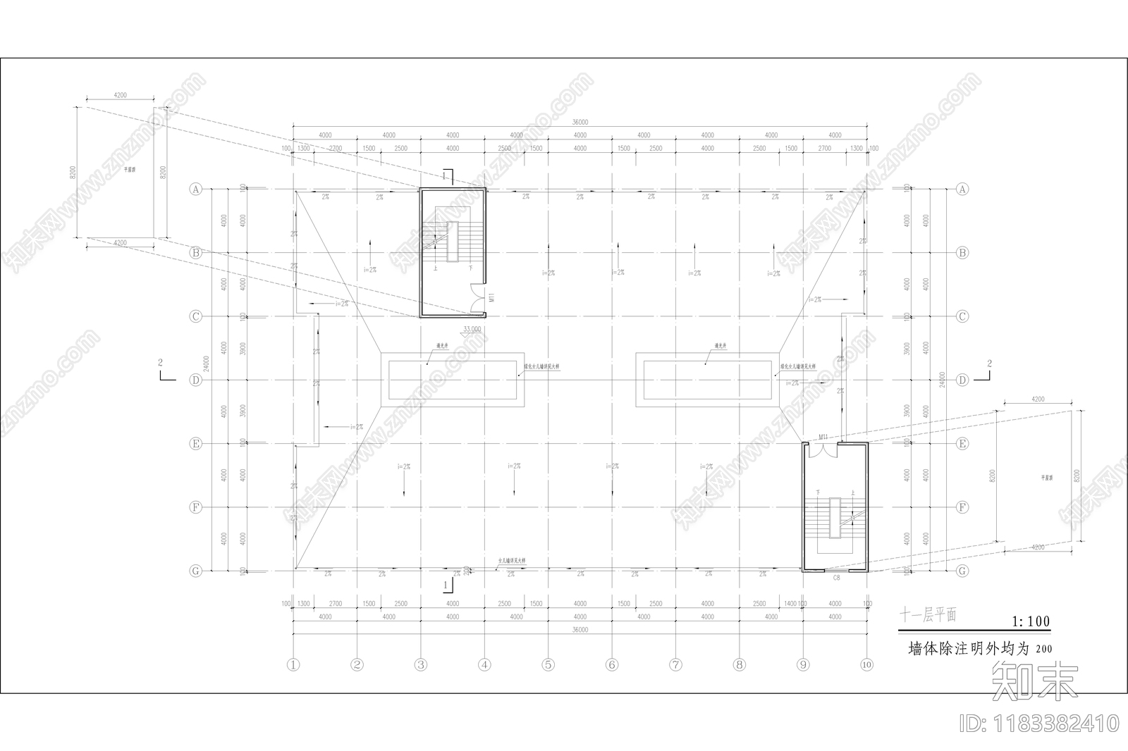 现代极简学校建筑cad施工图下载【ID:1183382410】