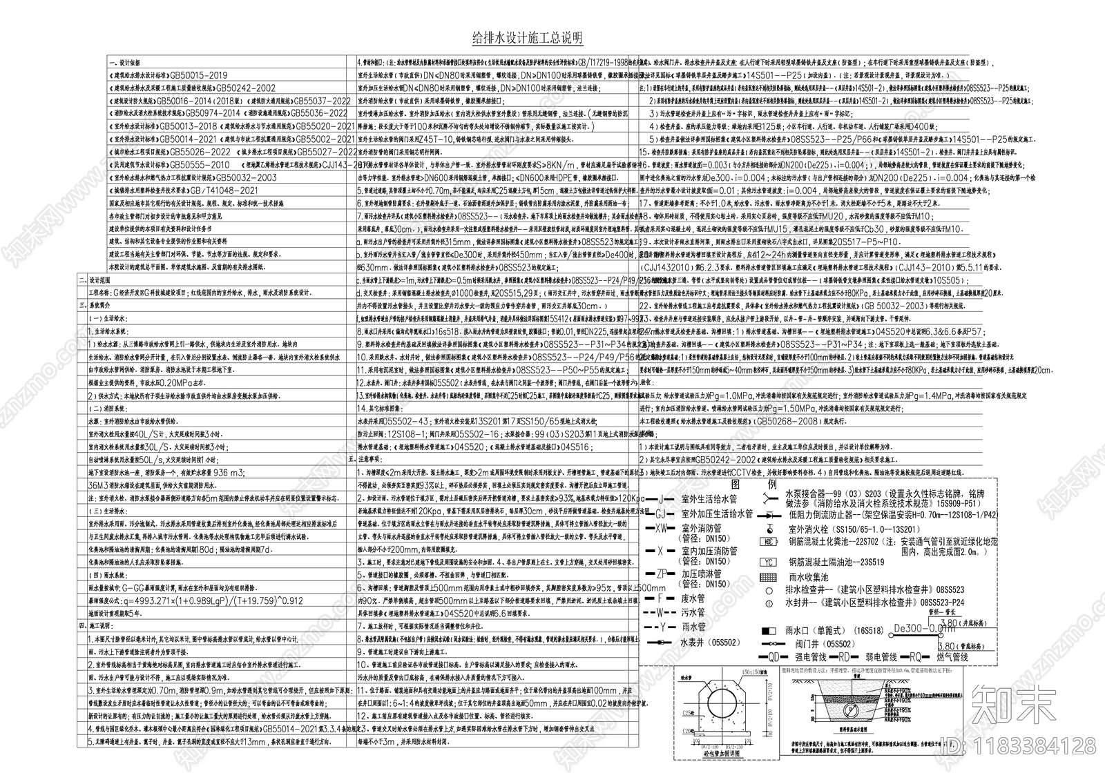 给排水图cad施工图下载【ID:1183384128】