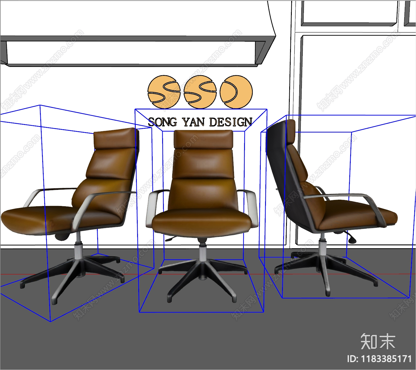 现代意式办公椅SU模型下载【ID:1183385171】