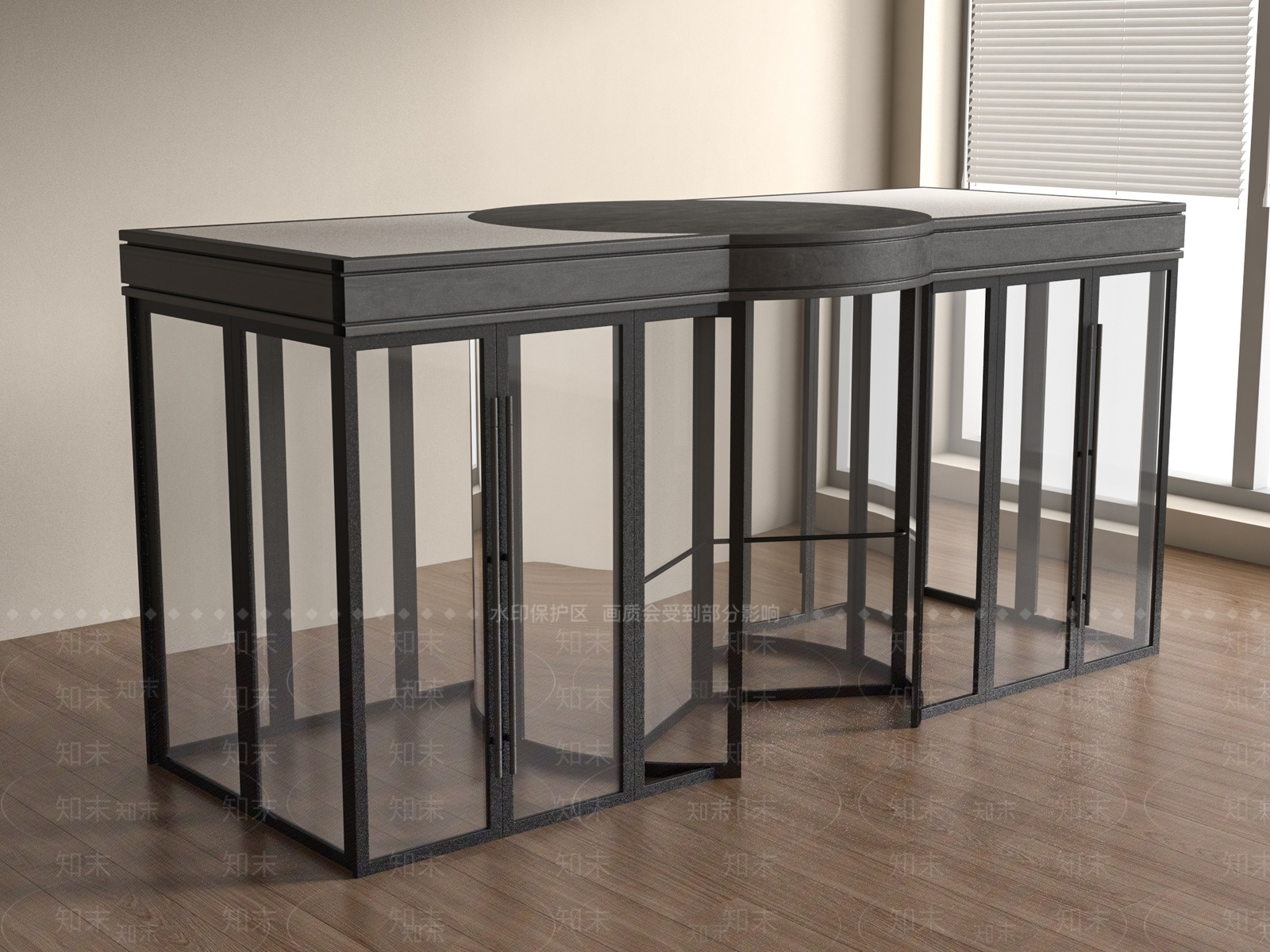 现代旋转门3D模型下载【ID:1183396561】