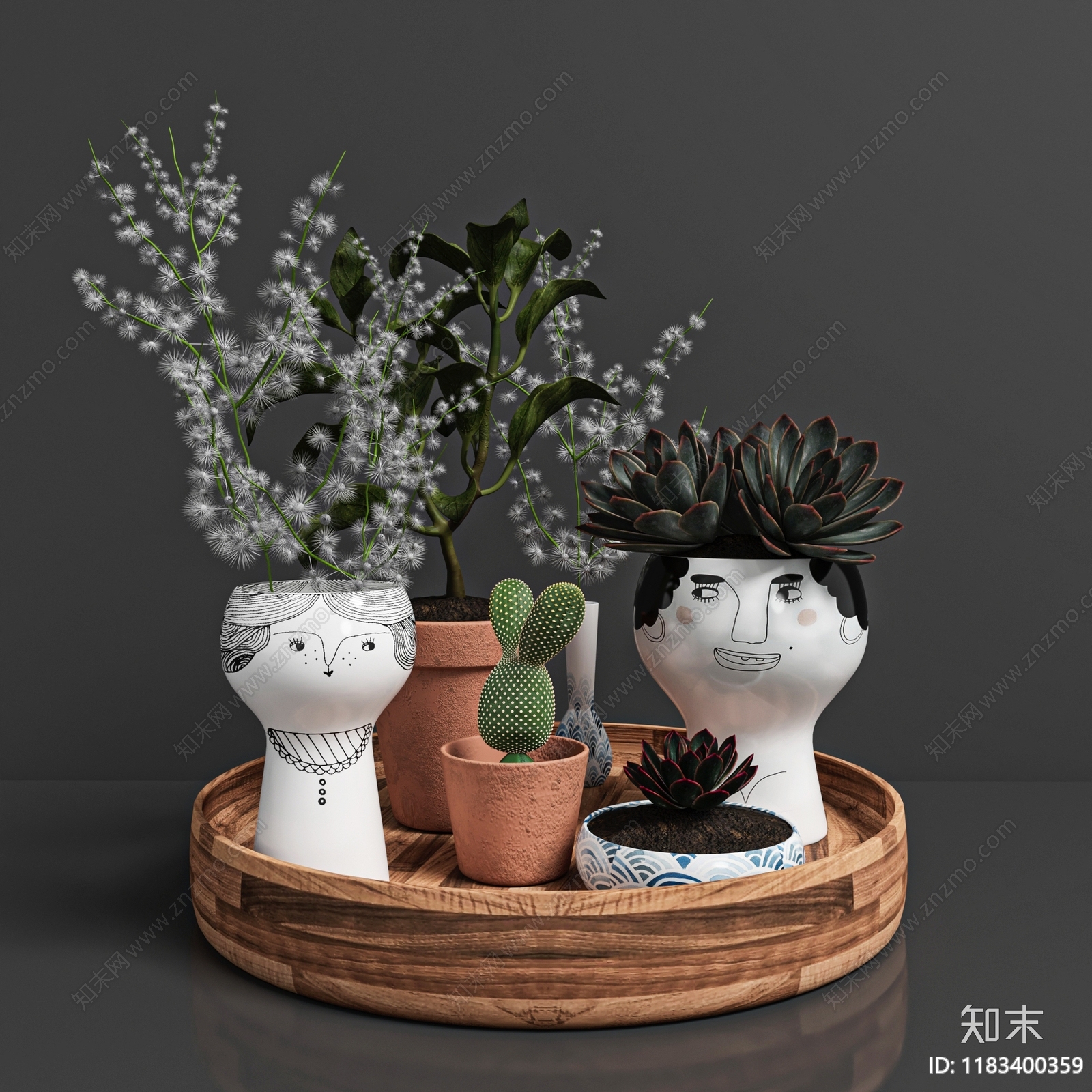 现代茶柜3D模型下载【ID:1183400359】