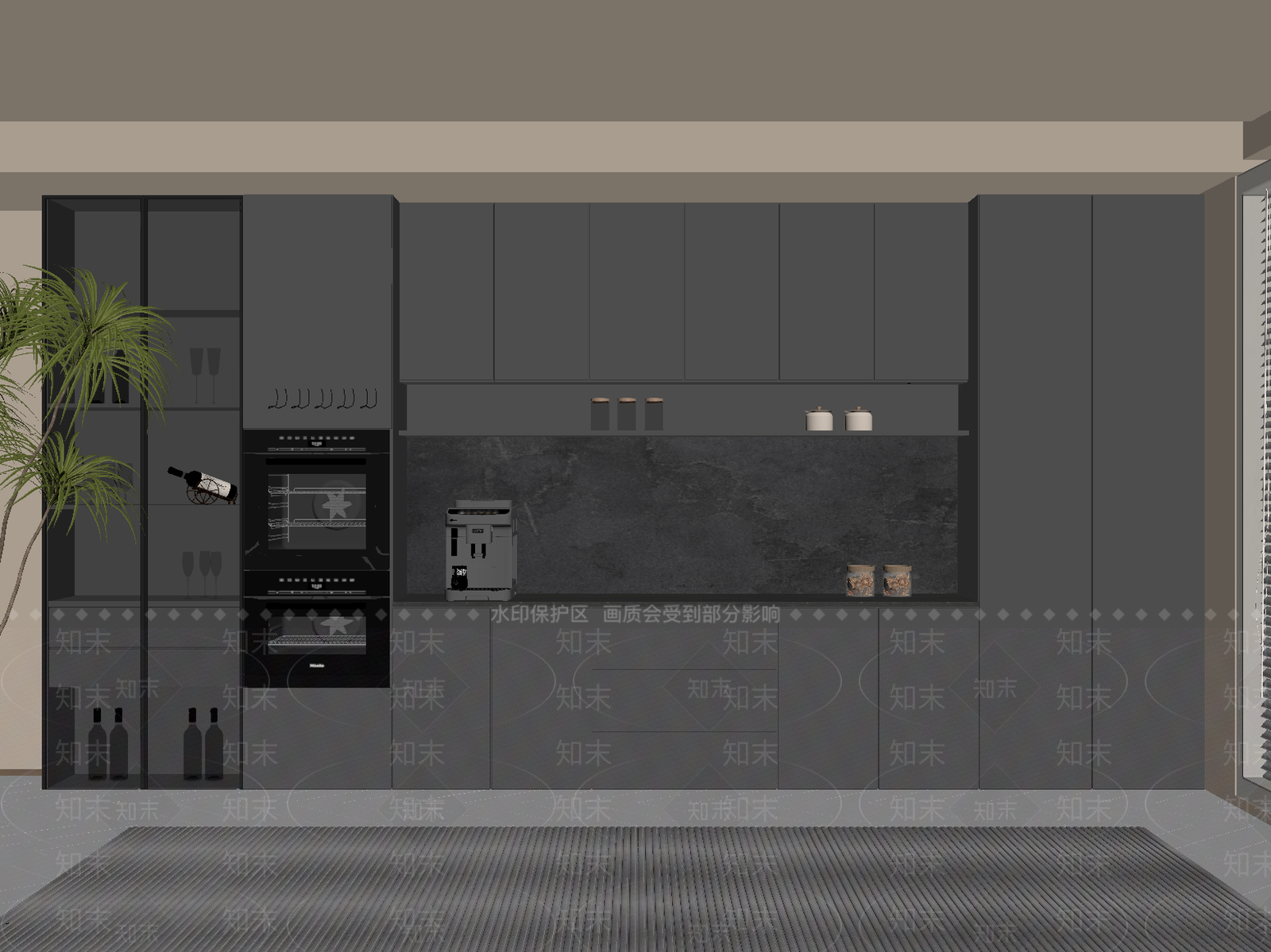 现代酒柜SU模型下载【ID:1183410394】