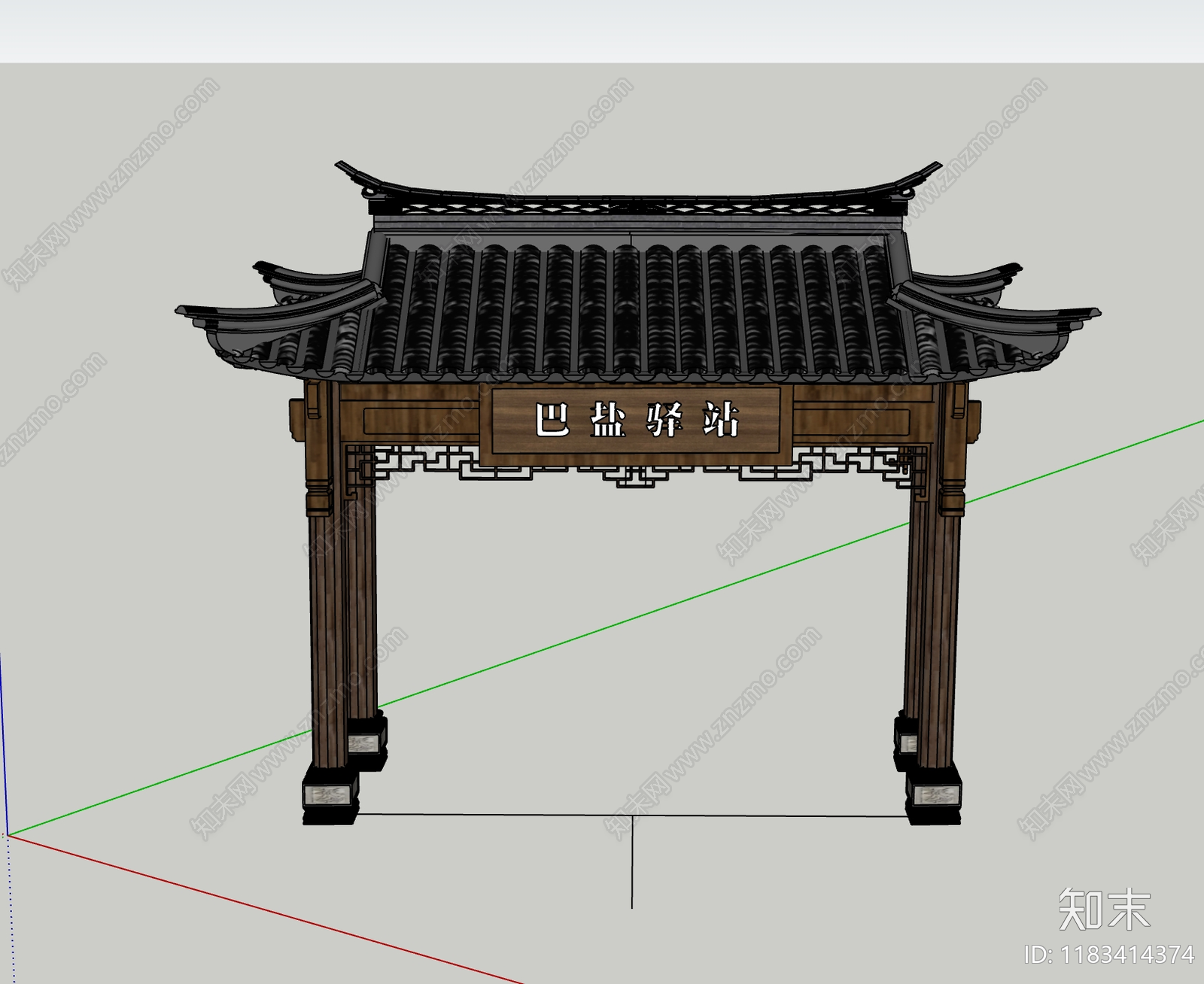 新中式中式其他公共建筑SU模型下载【ID:1183414374】