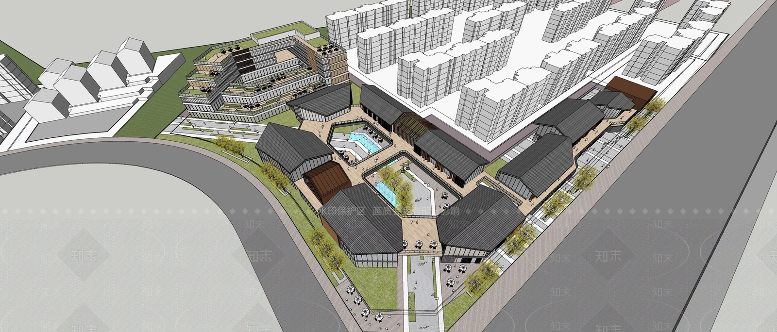 现代其他商业建筑SU模型下载【ID:1183422960】