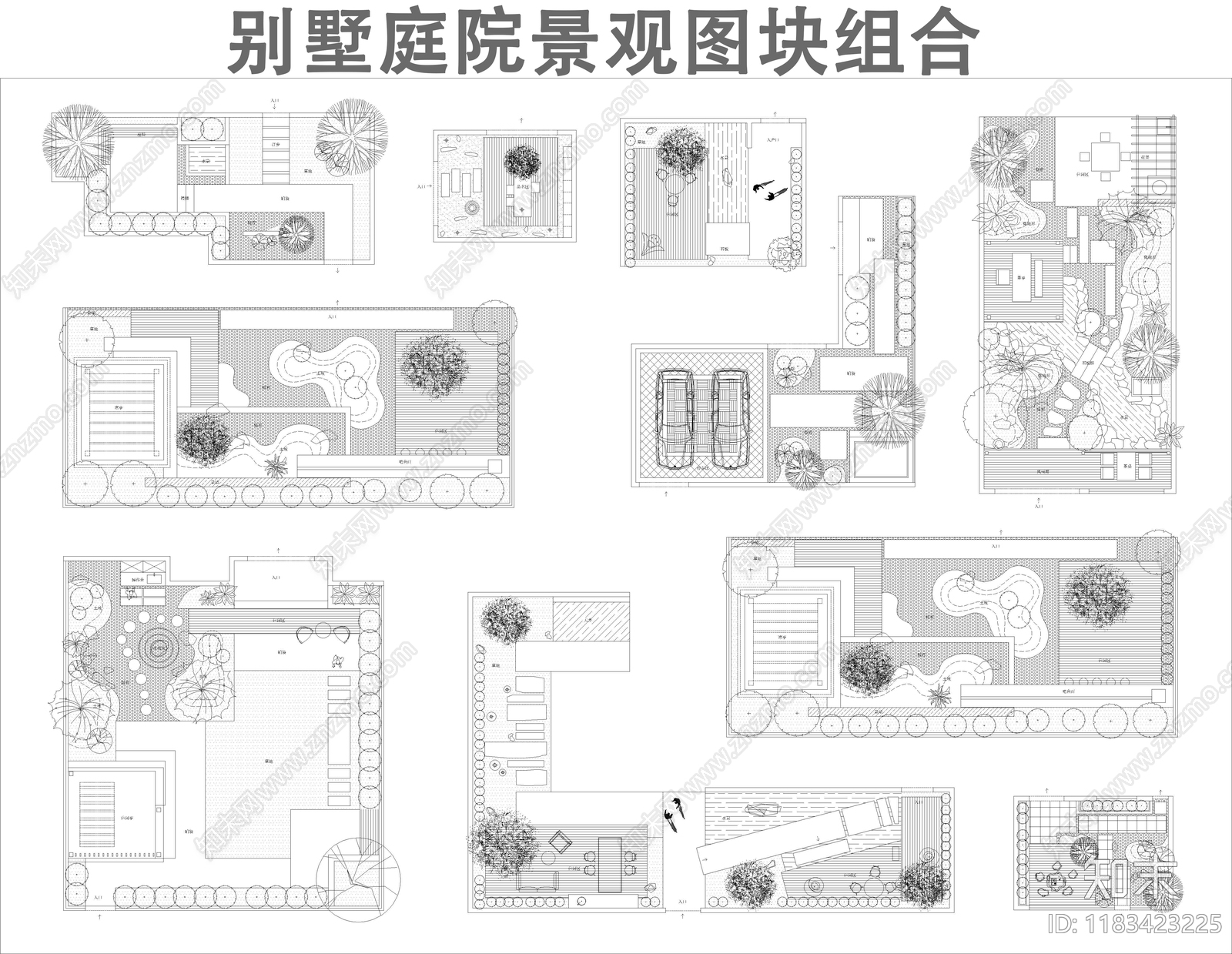 现代综合景观图库cad施工图下载【ID:1183423225】