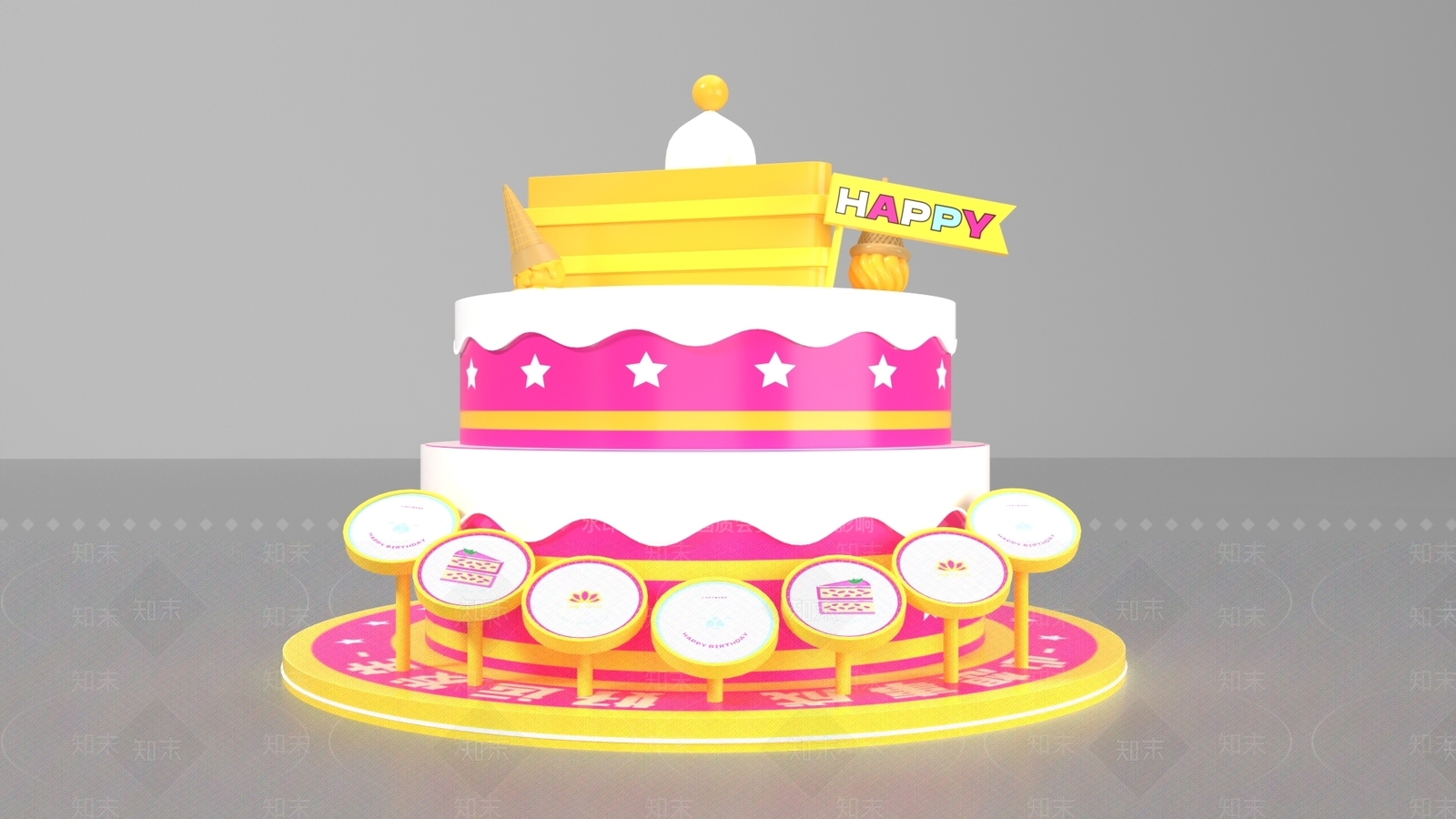 现代美陈3D模型下载【ID:1183423893】