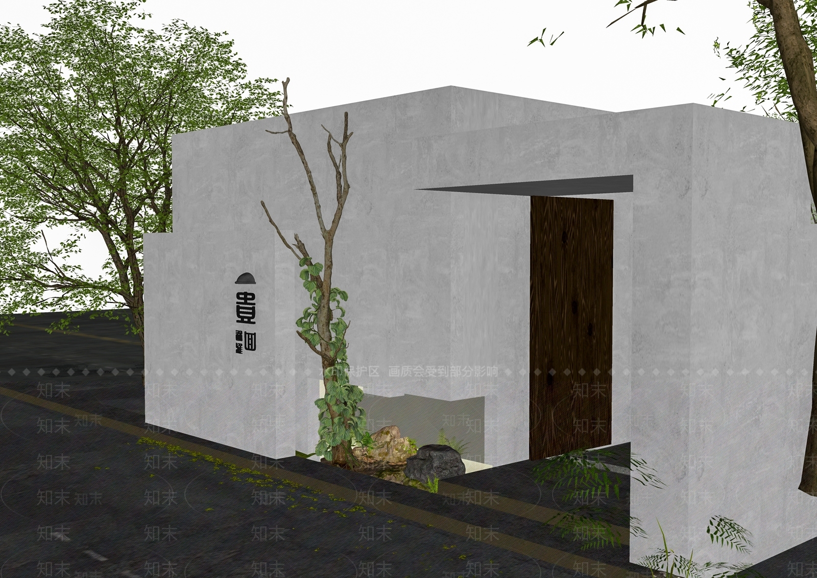 现代乡村庭院SU模型下载【ID:1183449486】