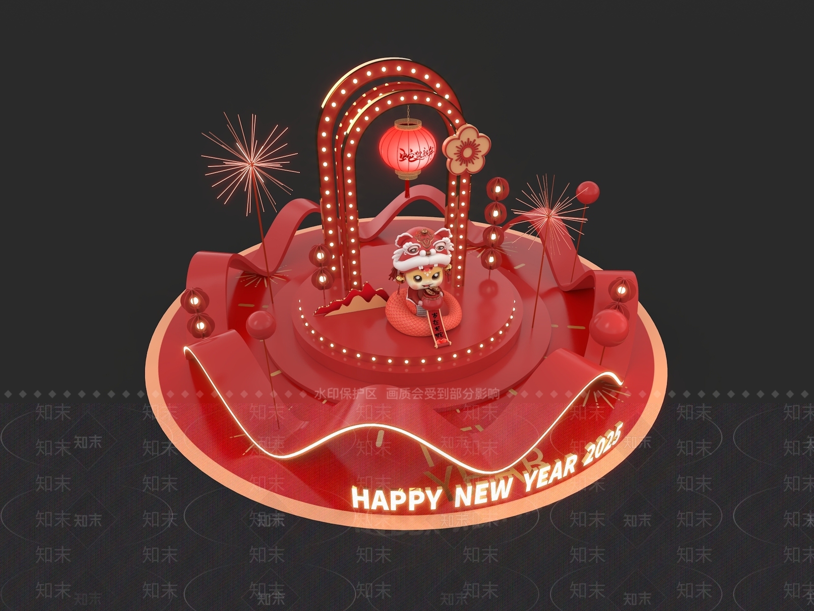 中式美陈3D模型下载【ID:1183452385】