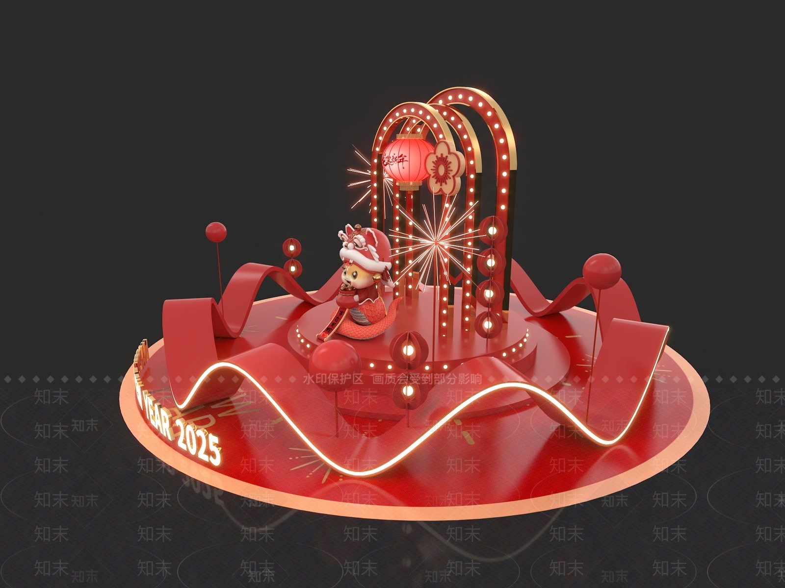 中式美陈3D模型下载【ID:1183452385】