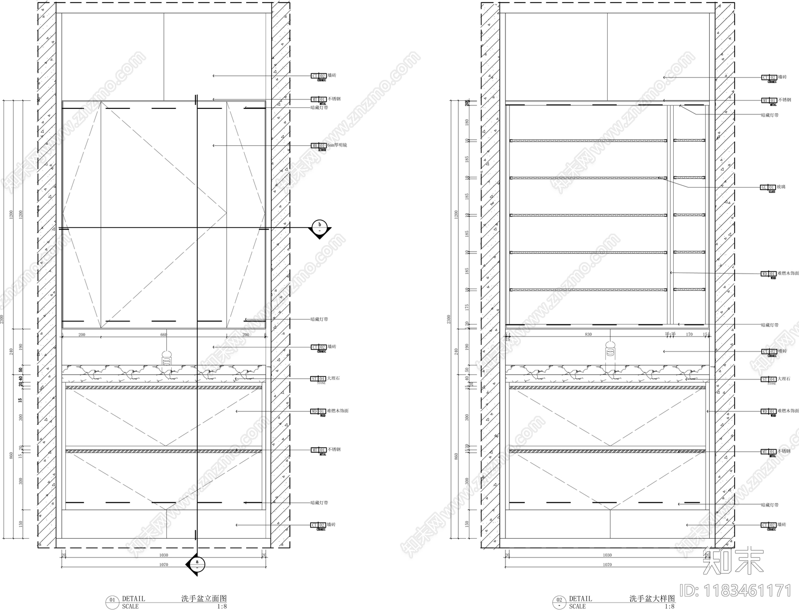 现代简约家具节点详图cad施工图下载【ID:1183461171】