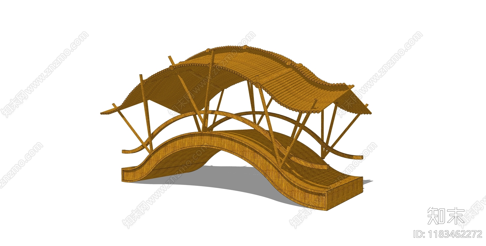 新中式中式景观桥SU模型下载【ID:1183462272】