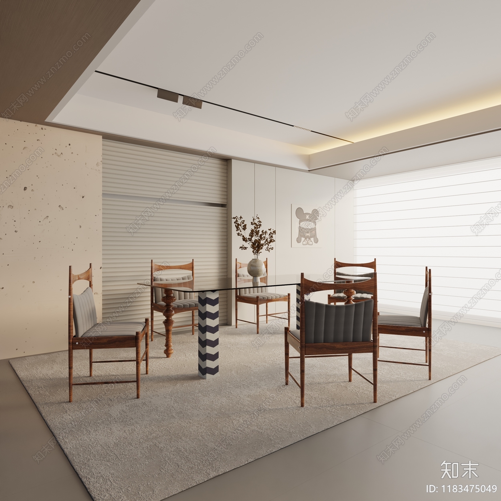 现代餐桌3D模型下载【ID:1183475049】