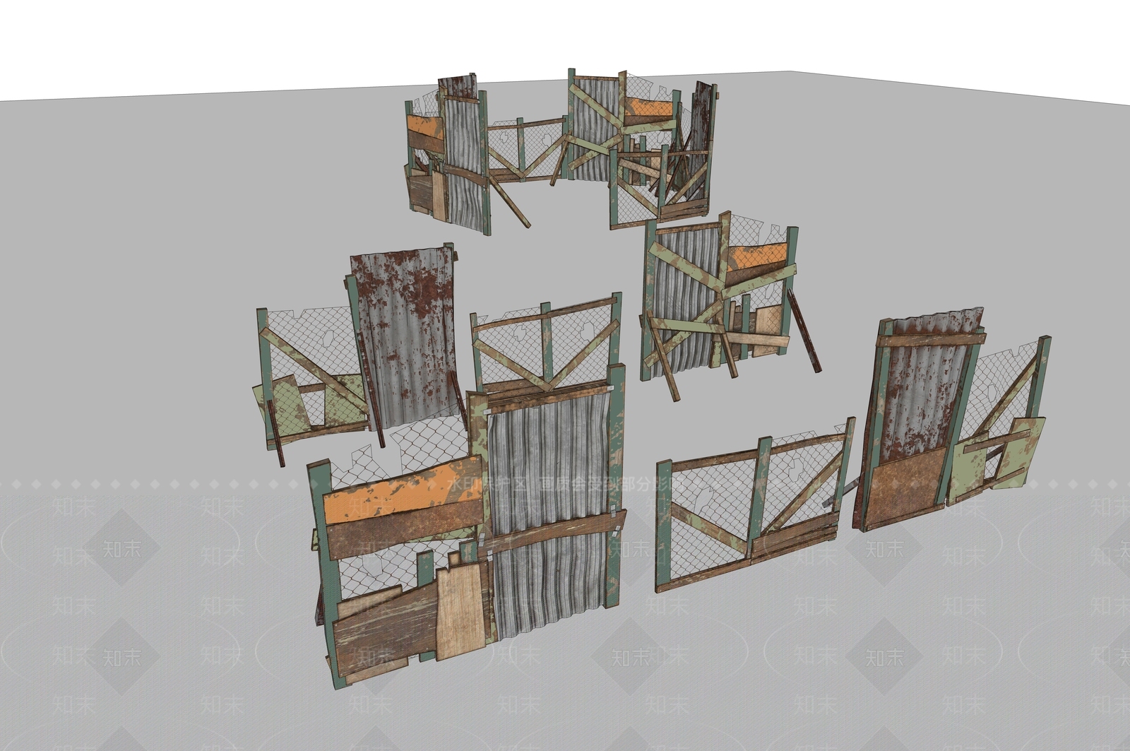 现代栅栏SU模型下载【ID:1183475489】