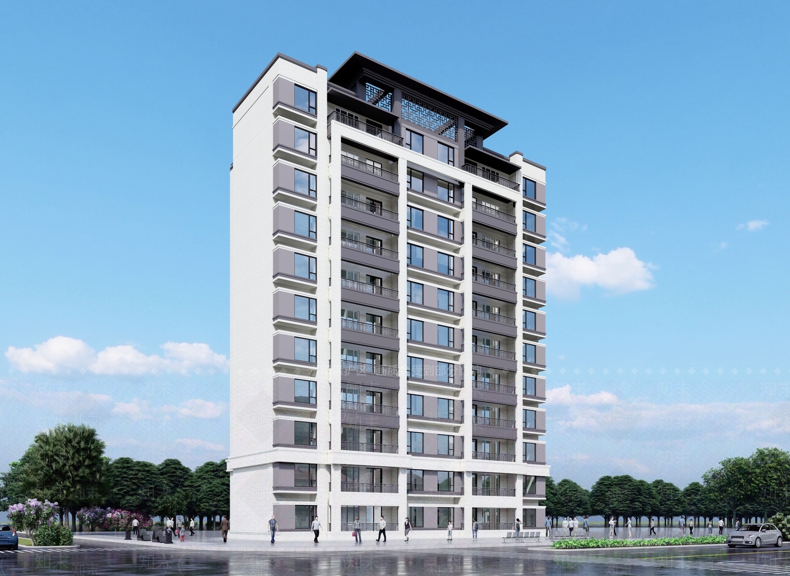 现代新中式多层住宅SU模型下载【ID:1183475883】