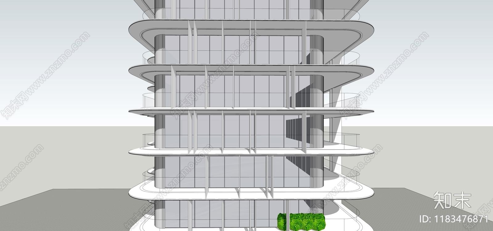 现代高层住宅SU模型下载【ID:1183476871】