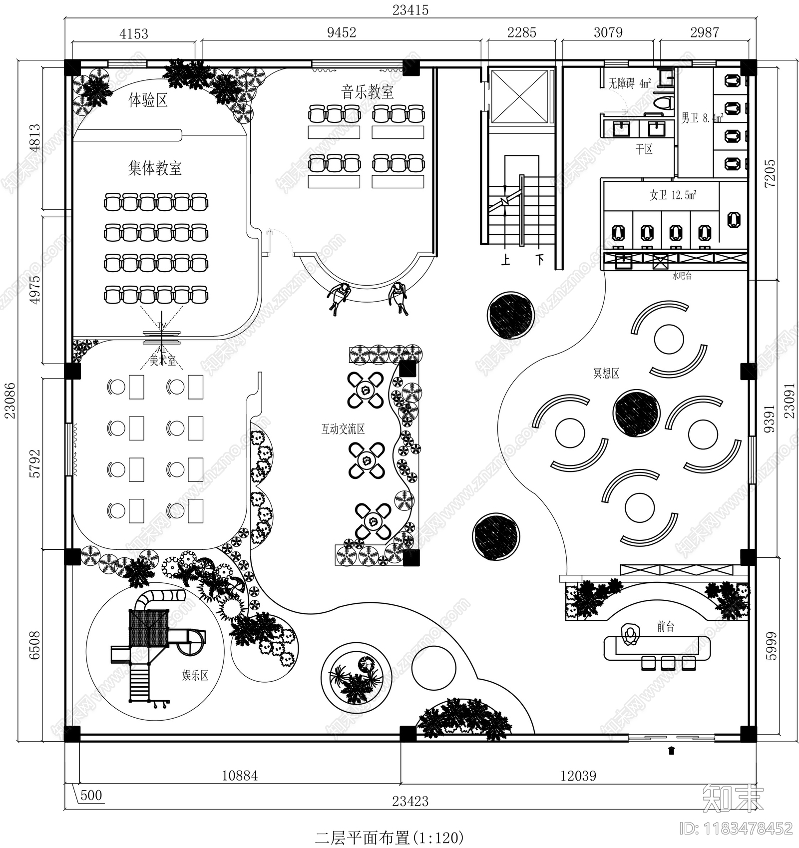 现代其他教育空间cad施工图下载【ID:1183478452】