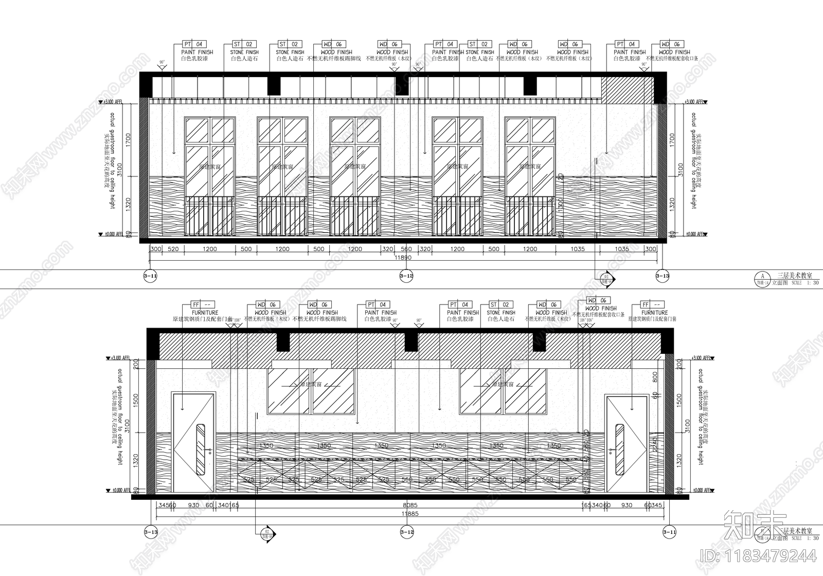 现代学校cad施工图下载【ID:1183479244】