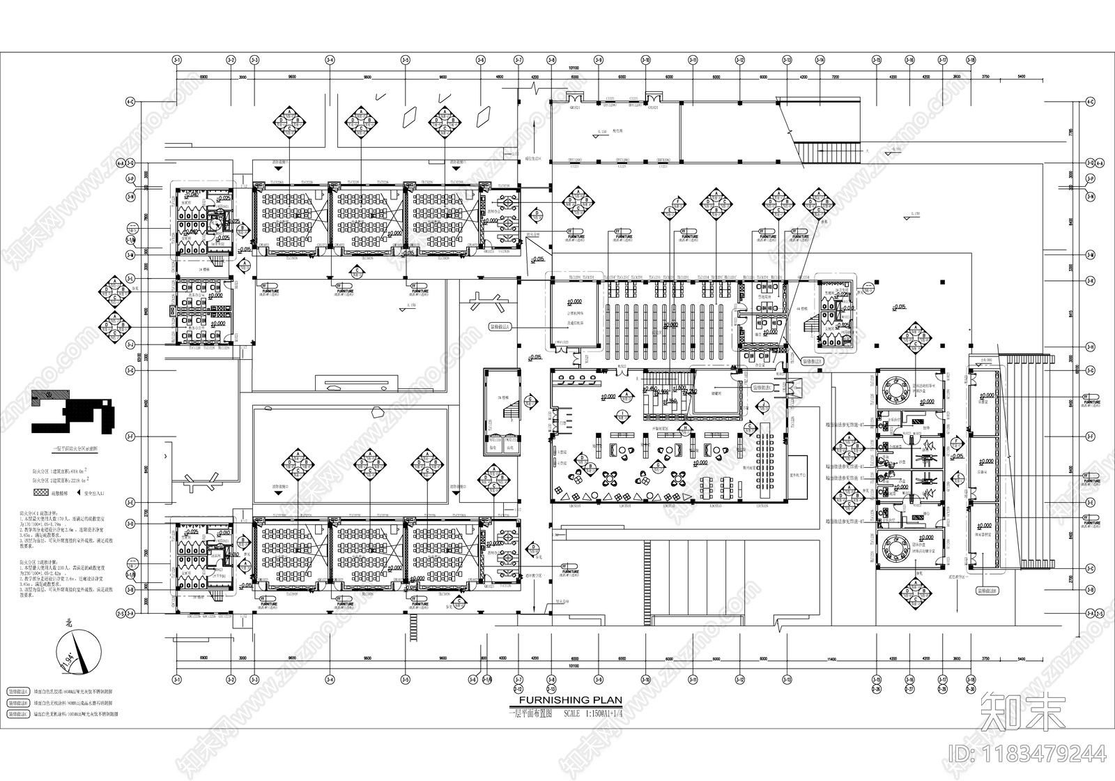 现代学校cad施工图下载【ID:1183479244】